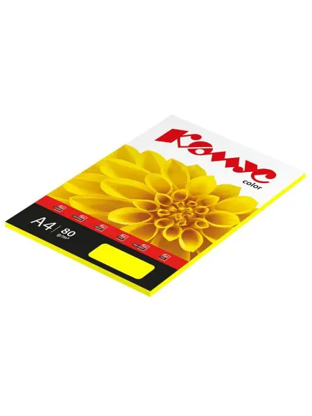 Комус Бумага цветная лимон интенсив 80г, А4, 50 л