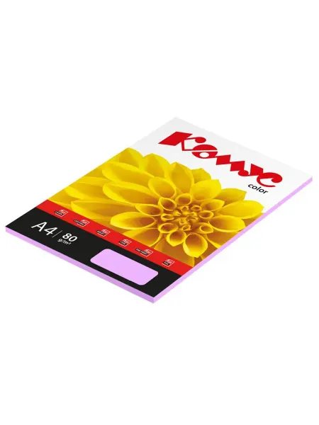 Комус Бумага цветная лаванда пастель 80г, А4, 50 л