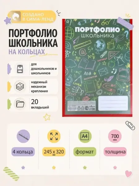 Пластиковая папка с кольцами для школьных достижений