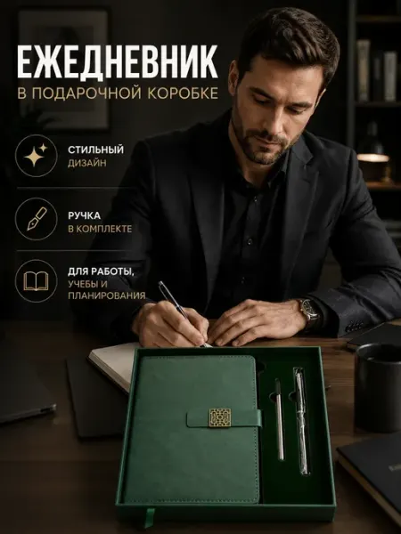 Черная роза Планер ежедневник подарочный набор с ручкой для мужчины