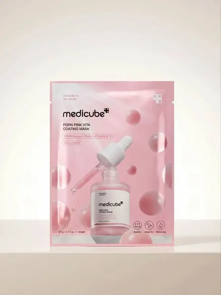 Medicube Маска-салфетка с пдрн и коллагеном для сияния кожи PDRN Pink Vita Coating Mask