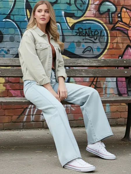 MAXADORRE Джинсы wide leg с высокой посадкой