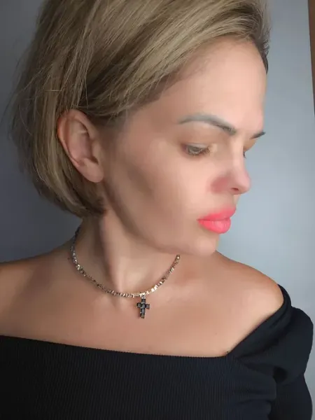 Lanneti bijou Чокер из чешского стекла с подвеской крест