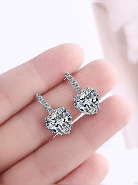 Sunshine Bijou Серьги Сердечки с крупными кристаллами