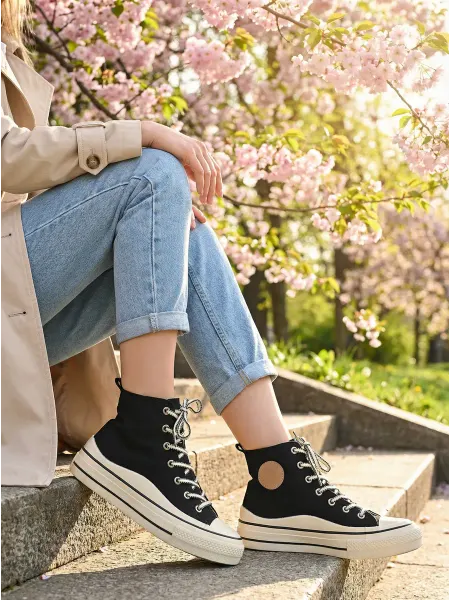 Fashion shoes Кеды высокие текстильные