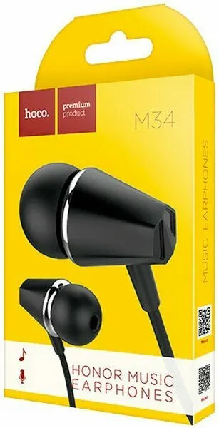 Наушники-вкладыши с микрофоном Hoco M34 черный
