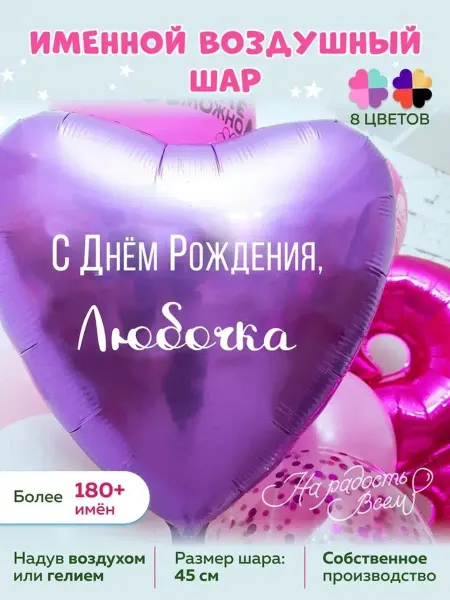 На радость всем Воздушный шарик именной Любочка Любовь Люба