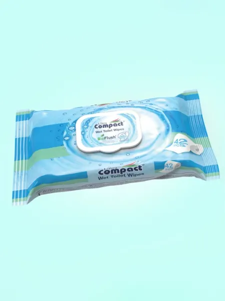 ULTRA COMPACT Влажные салфетки "Bio Flush" растворяется в канализации, 42 шт
