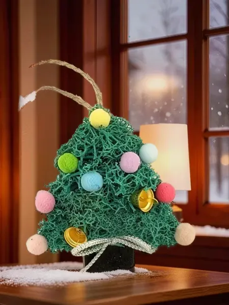 EvgeRina Decor Магнит-ёлочка с мхом уютный декор для холодильника
