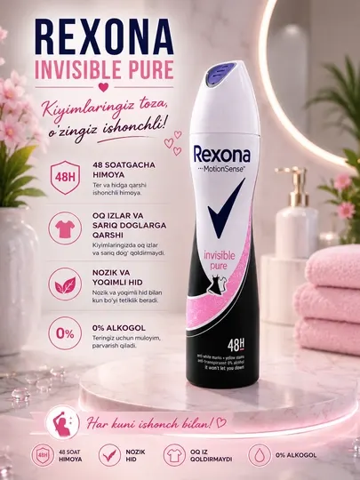 Дезодорант-спрей Rexona MotionSense Biorythm для женщин, 150 мл
