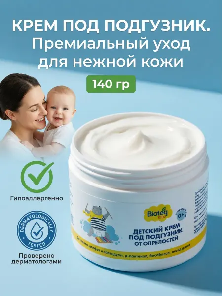 Bioteq Kids крем под подгузник для новорожденных с Д-пантенолом