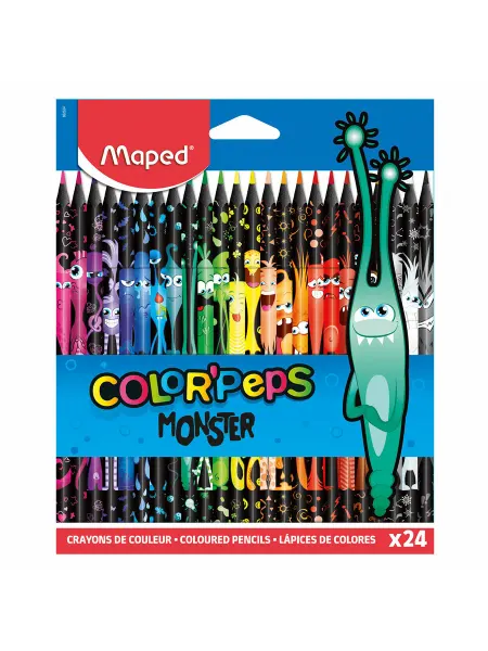 MAPED Карандаши цветные color pep's black monster набор 24 цвета