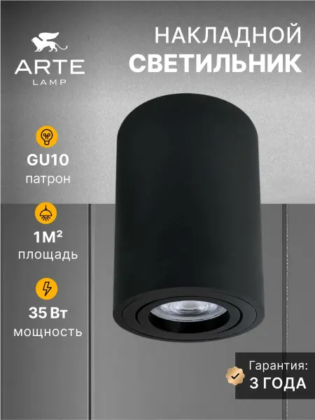 Arte Lamp Точечный накладной светильник SENTRY A1566PL-1BK