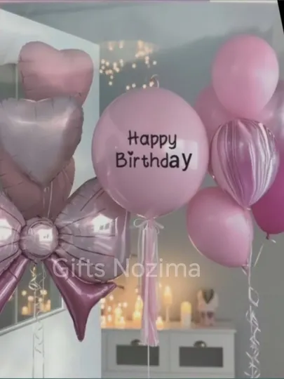 Набор воздушных шаров "Happy Birthday" для дня рождения, для фотозоны