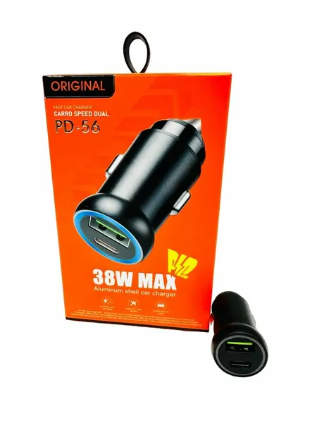 Автомобильное зарядное устройство PD-56 с быстрой зарядкой USB/USB-Type- C