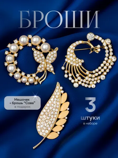 JewelryMeverly Набор брошей оригинальных подарочных
