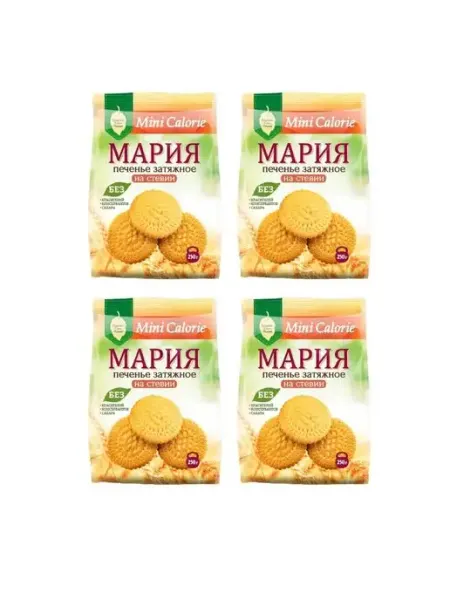 Mini Calorie Печенье затяжное Мария на стевии 250 гр, 4 шт
