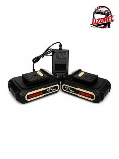 Аккумуляторная дрель-шуруповерт CROWN 48V, ударный шуруповерт в кейсе с 2 АКБ - Электроинструменты