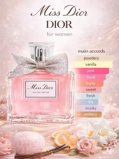 Духи для женщин Miss Dior Blooming soft hidni - это аромат для влюбленных в парфюм