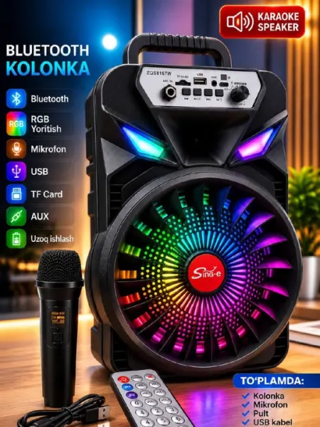 Bluetooth колонка, караоке колонка, колонка с микрофоном