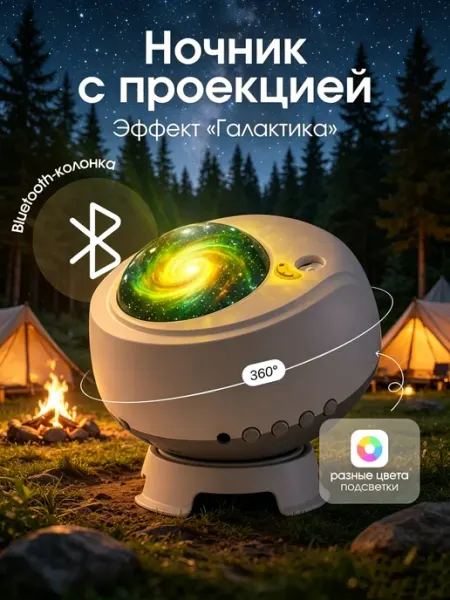 Проектор Звездное небо с Bluetooth ночник детский