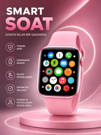 Смарт-часы с Bluetooth, мониторингом пульса, сна, спорта и уведомлениями