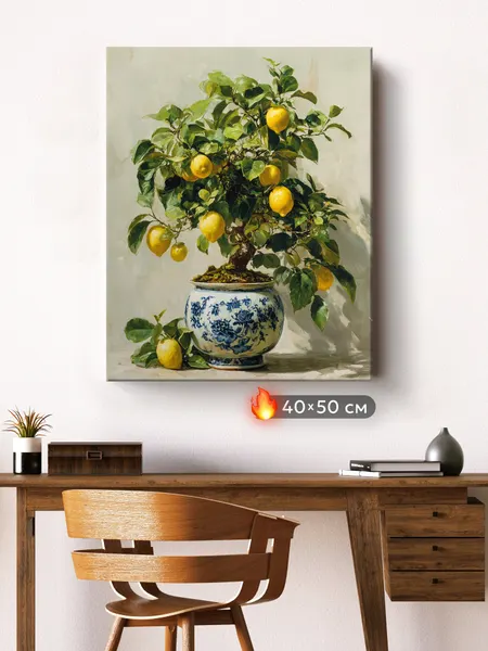 Картина Postermarket "Лимонное дерево" на холсте с подрамником 40x50 см