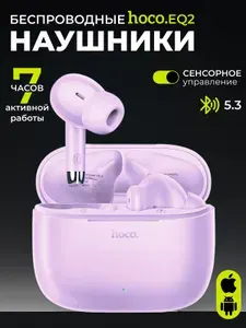 Hoco Наушники беспроводные с микрофоном Hoco EQ2, Bluetooth, USB Type-C, черный