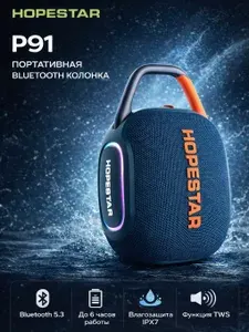 Беспроводная портативная колонка Hopestar P91 Bluetooth, FM-радио; IPX7 Синий