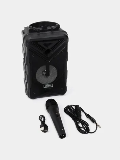 Караоке колонка Bluetooth Soonbox С7, с FM-радио и проводным микрофоном