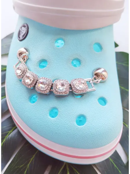 Fun_Jibz Джибитс цепочка с драгоценными камнями на Crocs украшение