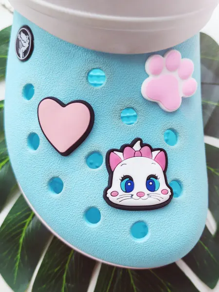 Fun_Jibz Джибитс кошечка милая на Crocs лапка розовое сердце