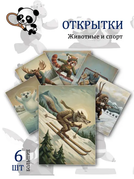 Обнимай словами А6 Открытки животные и спорт