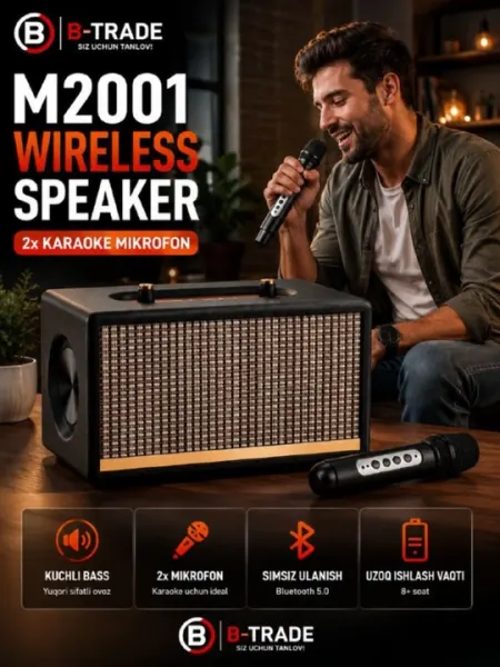 Bluetooth колонка SOONBOX M2001, беспроводной динамик с RGB подсветкой