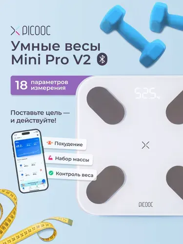Умные напольные электронные весы Picooc Mini Pro V2 c Bluetooth до 150 кг