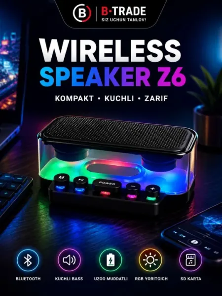 Компактная портативная Bluetooth колонка SPEAKER Z6 Mini