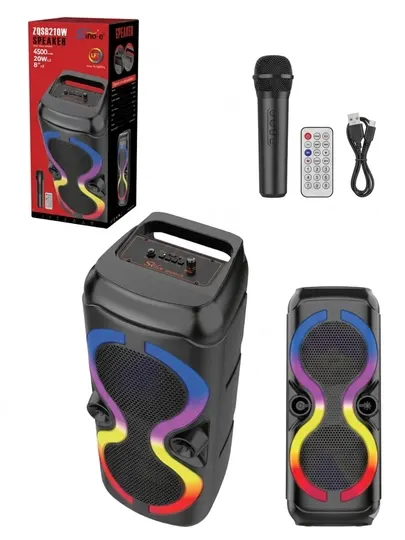 ZQS8230W беспроводная колонка,Bluetooth, караоке, с RGB подсветкой, с микрофоном и пультом