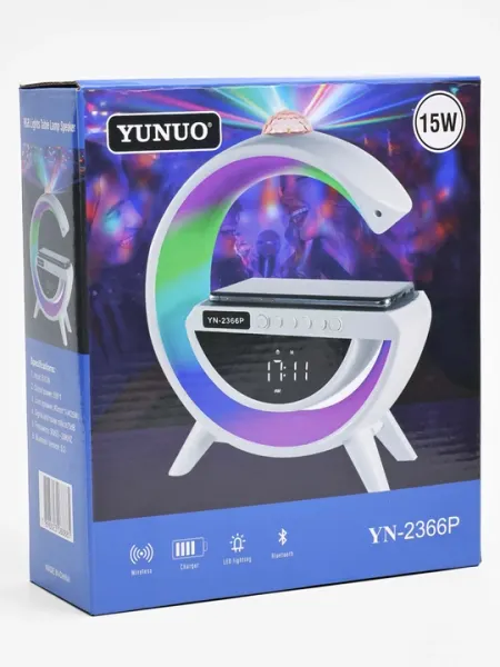 Умная колонка с беспроводной зарядкой, Bluetooth, будильником и RGB-ночником