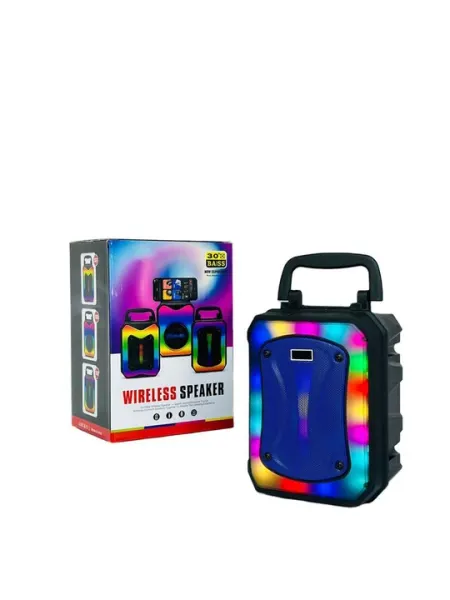 Портативная беспроводная колонка с RGB-подсветкой — мощный бас, Bluetooth, аккумуляторная