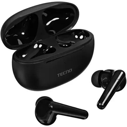 Tecno Наушники беспроводные с микрофоном, Bluetooth, черный