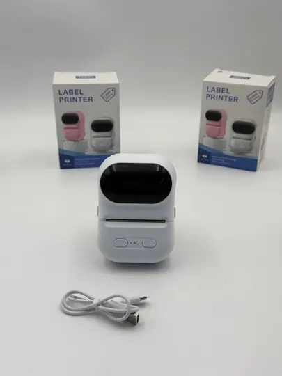 Портативный мини-принтер для телефона, с USB-зарядкой, работает через Bluetooth