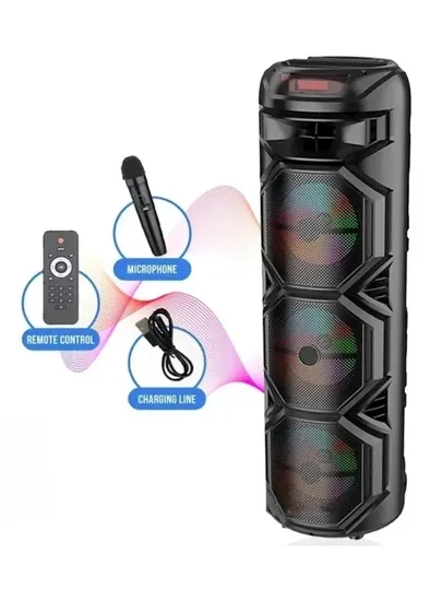 Портативная Bluetooth-колонка с RGB-подсветкой, микрофоном и пультом