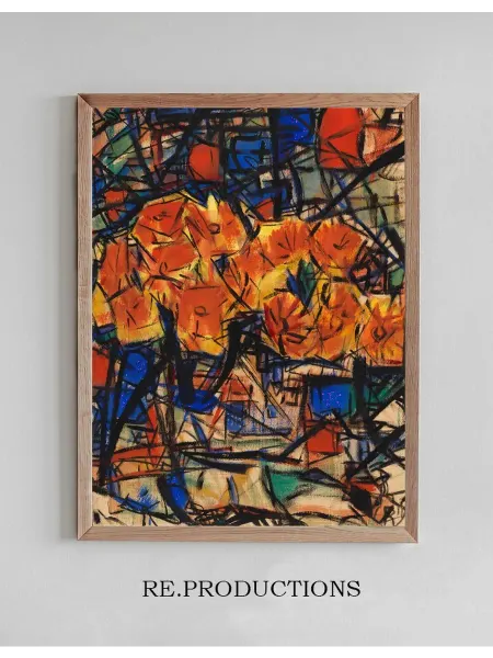 Re.productions Постер Rote Blumen in Vase - Christian Rohlfs