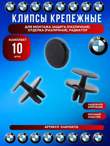 FERUX Клипса шумоизоляции капота и внутренней отделки BMW 10 шт
