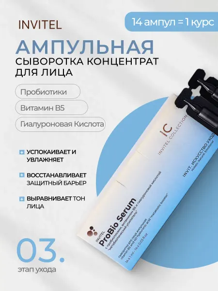 INVIT Сыворотка для лица увлажняющая, 14 ампул