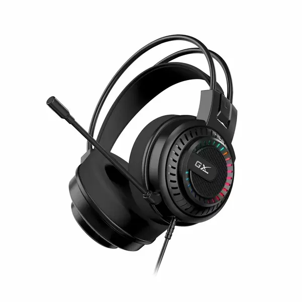 Игровые наушники Genius HS-GX570U, проводные, с подсветкой, регулируемое оголовье, черный
