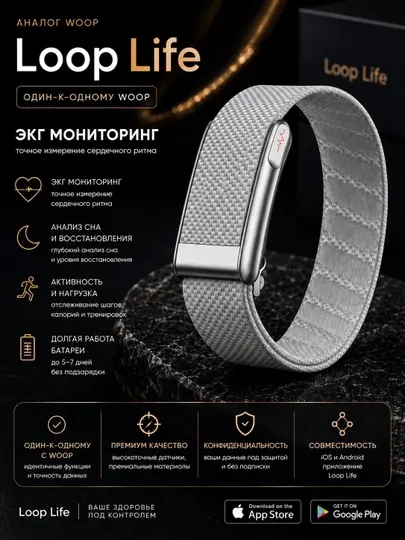 Фитнес-браслет Loop Life с ЭКГ, мониторингом пульса, сна и восстановления