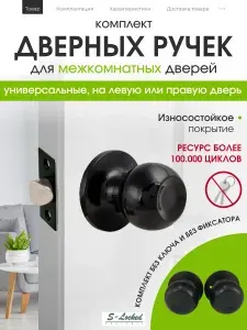 Ручка дверная межкомнатная с защелкой кноб