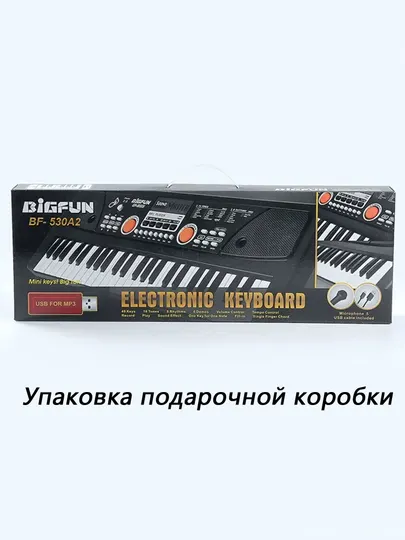 Детское электронное пианино, 49 клавиш, с микрофоном и питанием от USB Type-C - Клавишные инструменты