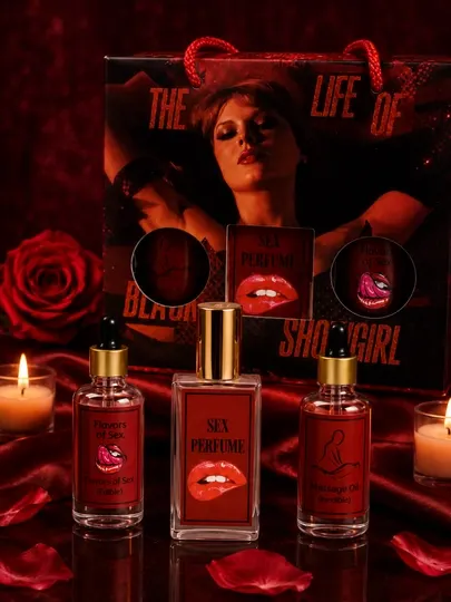 Романтический подарочный набор, парфюм, массажное масло и ароматическое Body Oil
